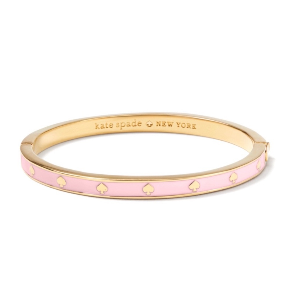 Kate spade spot the spade bangle bracelet gold pink 🩷♠️